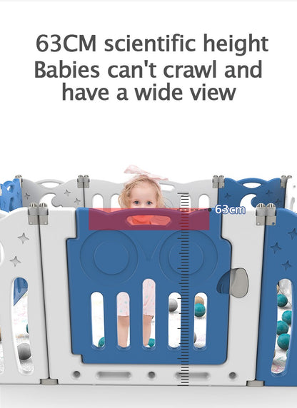 12+2 folding baby playpen Blue
