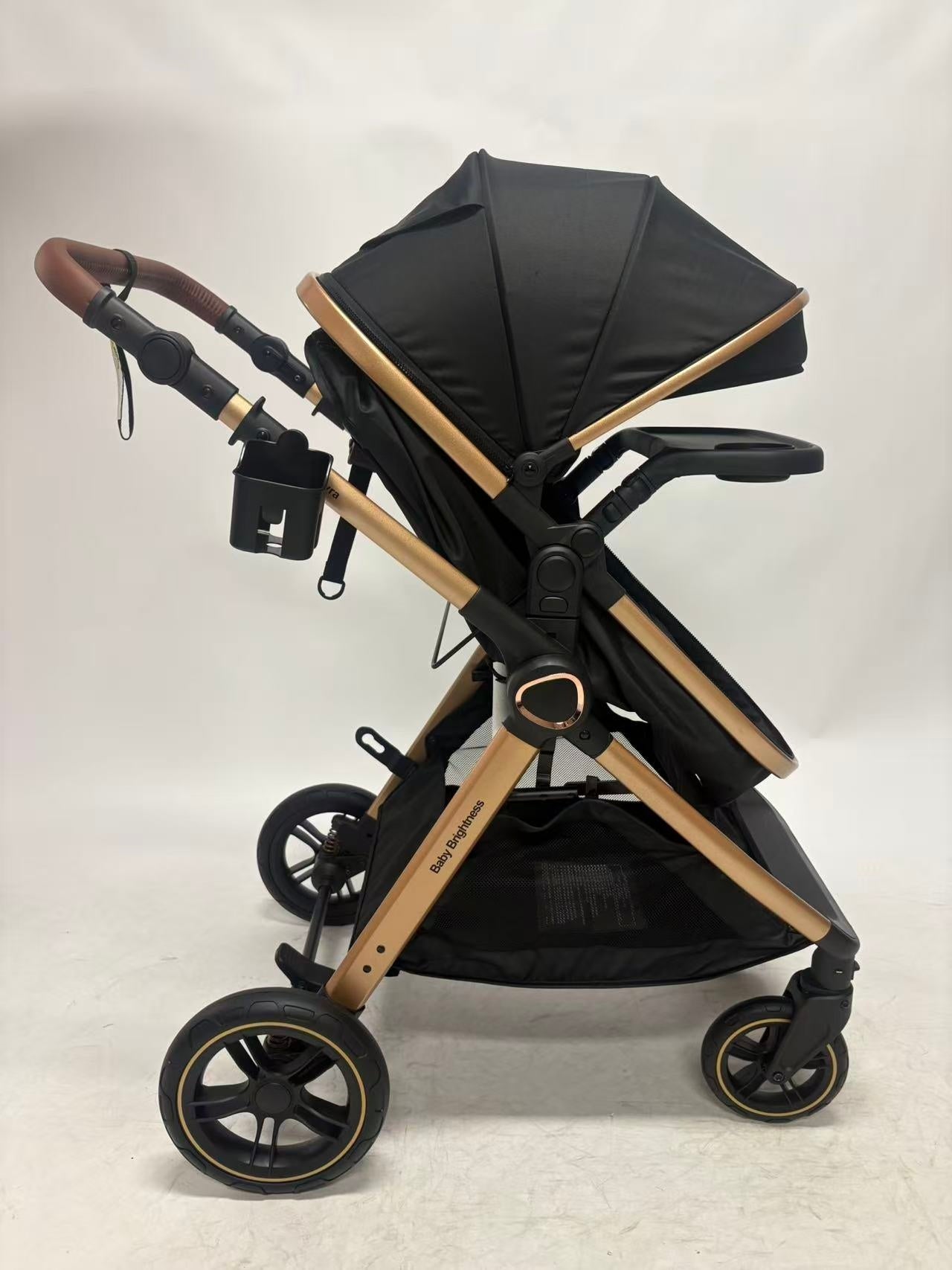 Pre-order Baby Brightness Newborn 4-in-1 Travel System with Bassinet, Capsule, ISOFIX Base & 360° Rotating Car Seat – Black