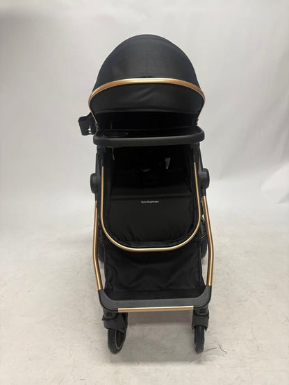 Pre-order Baby Brightness Newborn 4-in-1 Travel System with Bassinet, Capsule, ISOFIX Base & 360° Rotating Car Seat – Grey
