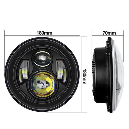 Pair 7'' Inch Round LED Headlights For Jeep Wrangler TJ JK 1997-2017 Motorcycle