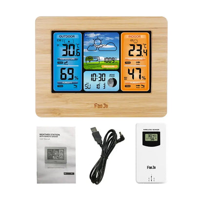 Digital Indoor-Outdoor Weather Station with Clock & Wireless Sensor (2 colours available)