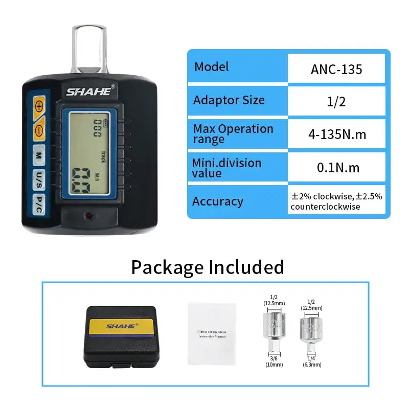 Digital Torque Adapter 1/2″ Drive with 3/8″ & 1/4″ Adapters (different models available)