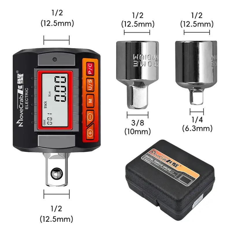 Digital Torque Adapter 1/2″ Drive with 3/8″ & 1/4″ Adapters