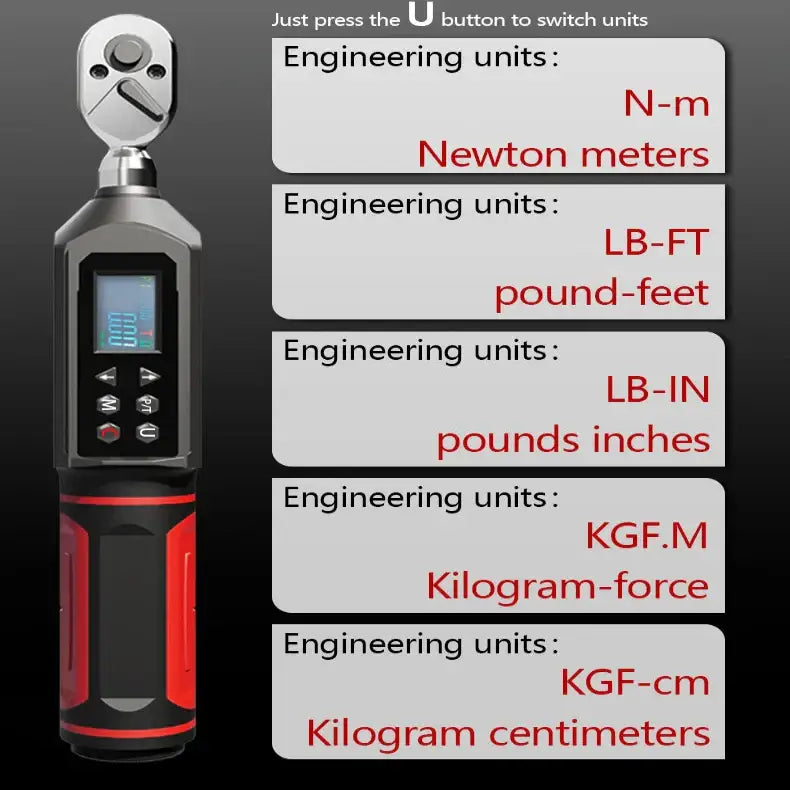 Digital Torque Wrench 0.15–100 N·m with LED & Buzzer Alerts (different models available)