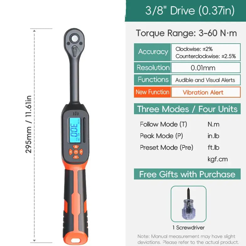 Digital Torque Wrench 1.5–340 N·m (±2% Accuracy) (different models available)