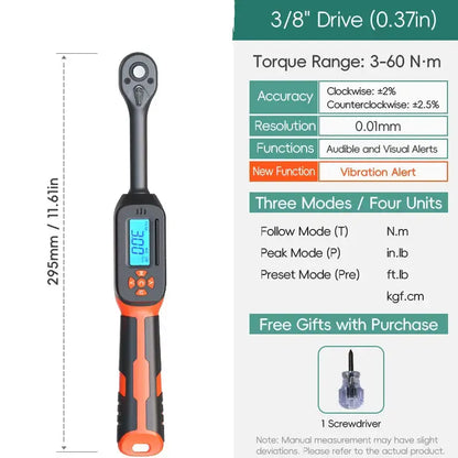 Digital Torque Wrench 1.5–340 N·m (±2% Accuracy) (different models available)