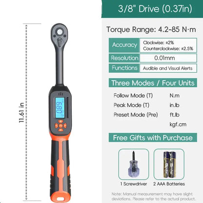 Digital Torque Wrench 1.5–340 N·m (±2% Accuracy) (different models available)