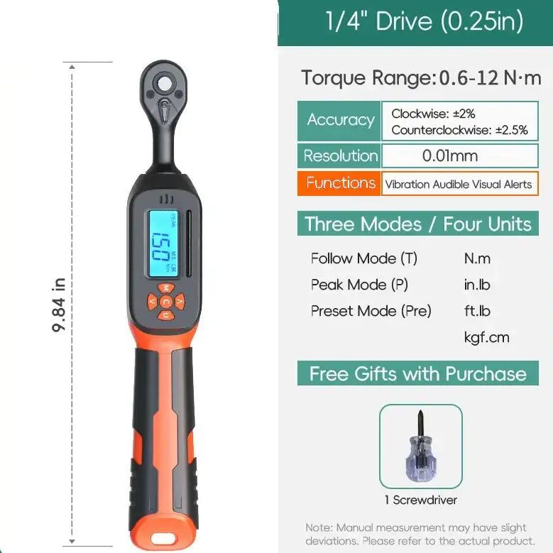 Digital Torque Wrench 1.5–340 N·m (±2% Accuracy) (different models available)