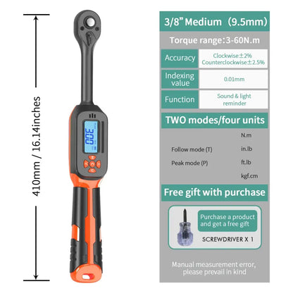 Digital Torque Wrench 1.5–340 N·m (±2% Accuracy) (different models available)