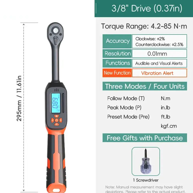 Digital Torque Wrench 1.5–340 N·m (±2% Accuracy) (different models available)