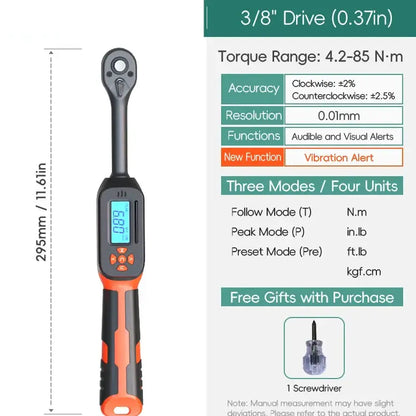 Digital Torque Wrench 1.5–340 N·m (±2% Accuracy) (different models available)
