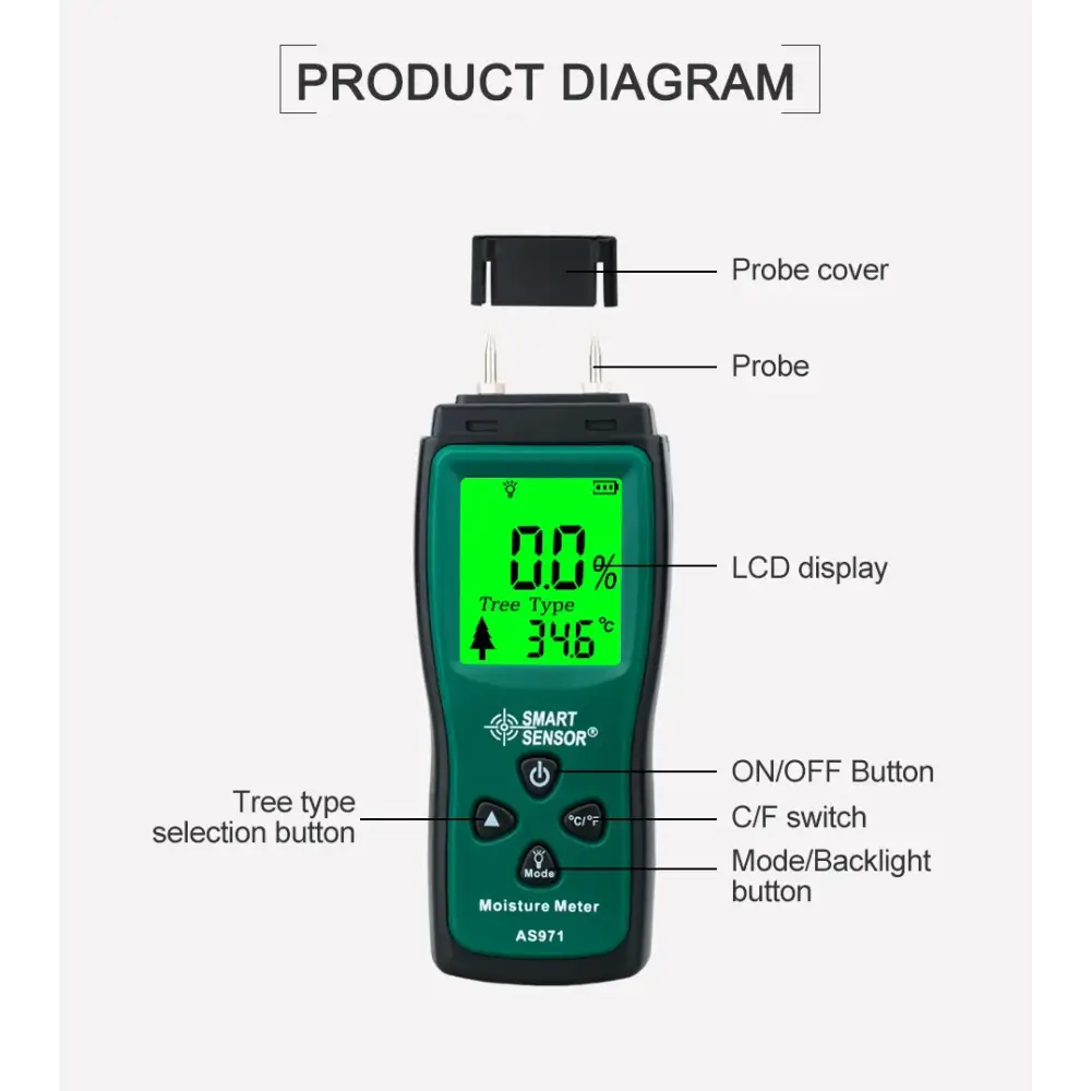 Digital Wood Moisture Meter (AS971)