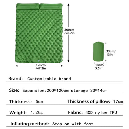 Double Inflatable Camping Mattress (available in 7 colours)