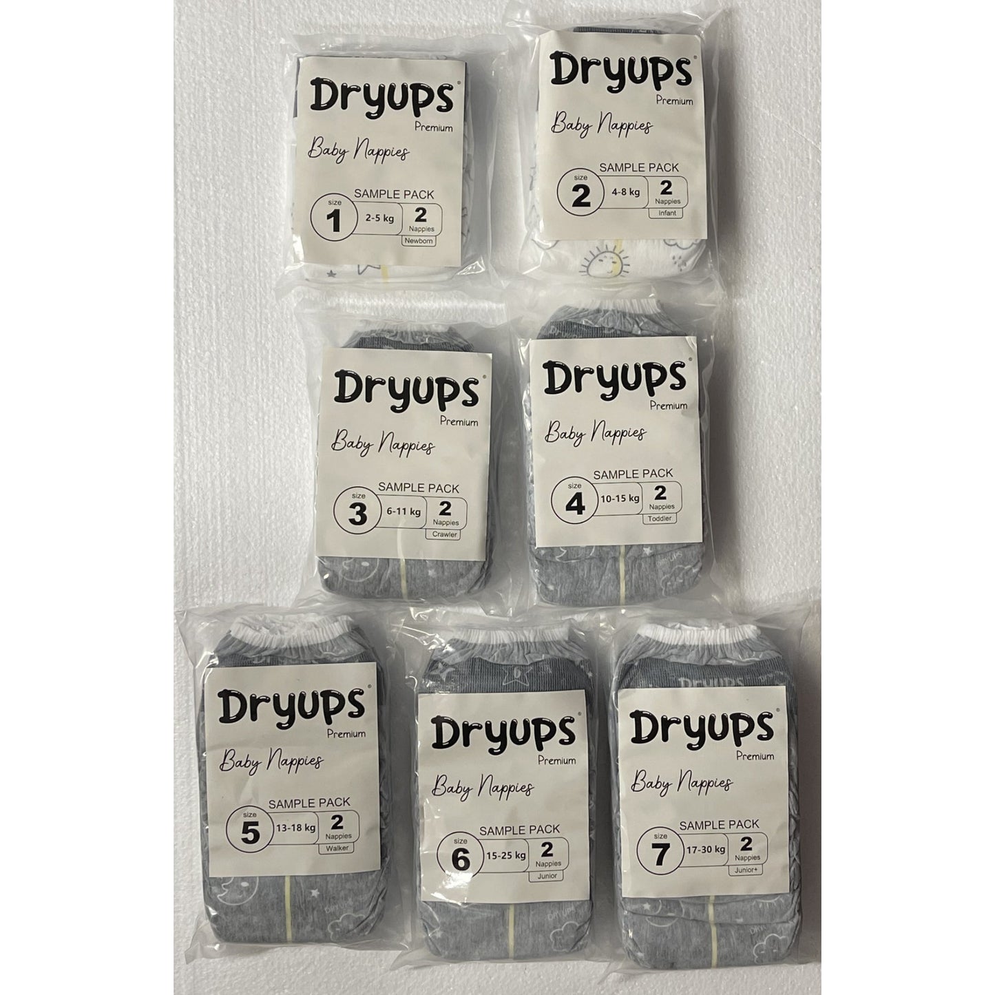 Sample Pack - Dryups Premium Nappies (2pcs)