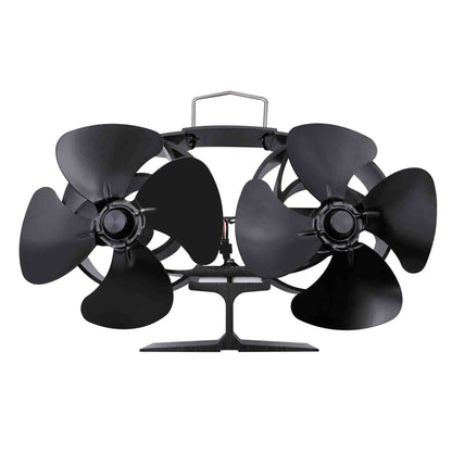 Two Heads Stove Fan Wood Log Burner Fireplace