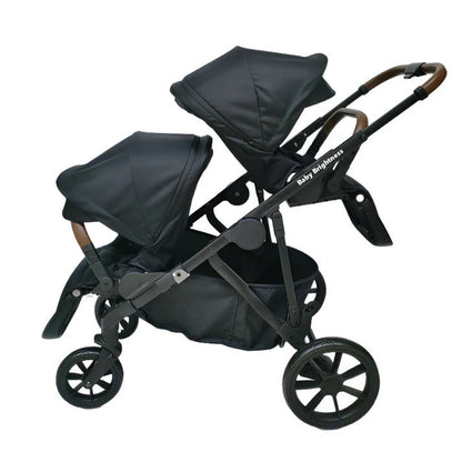 Luxe Duo Stroller – Premium Double Pram for Twins & Siblings Baby Brightness