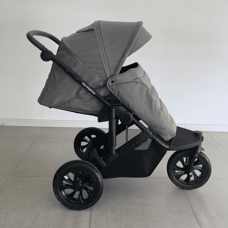 Newborn Pram – EasyGo 1+ Three Wheel Stroller with Carrycot (Grey)