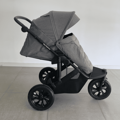 Newborn Pram – EasyGo 1+ Three Wheel Stroller with Carrycot (Grey)