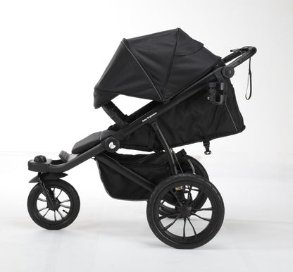 Pre-order Hill All Terrain Jogging Baby Stroller with Carrycot and Reclining Car Seat (Black）