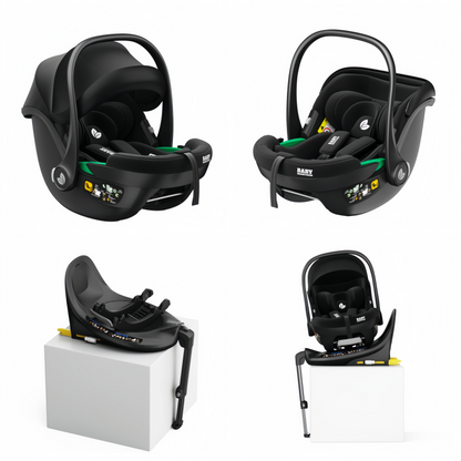 Baby Brightness easygo 1+ three wheel stroller & carrycot & baby capsule & Rotation ISOFIX base Grey