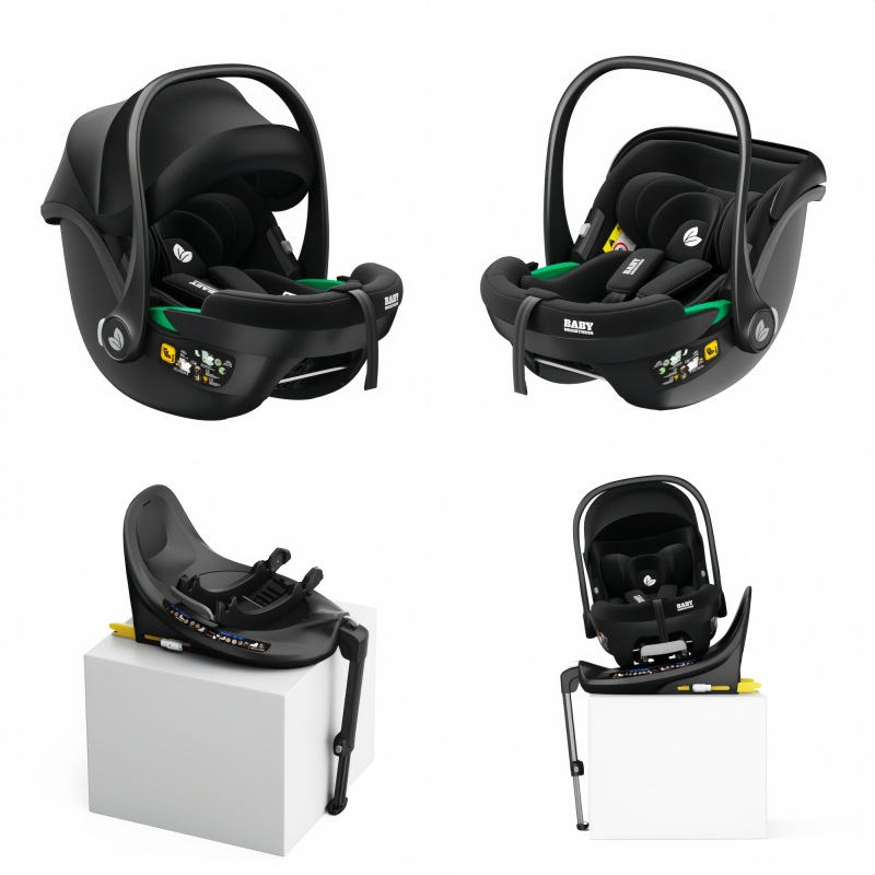 Double Pram – Luxe Twin Stroller with Car Seat and Rotating ISOFIX Base