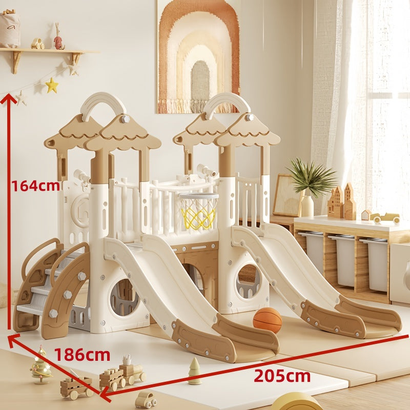 Kids slide Playground Coffee/White