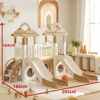 Kids slide Playground Coffee/White