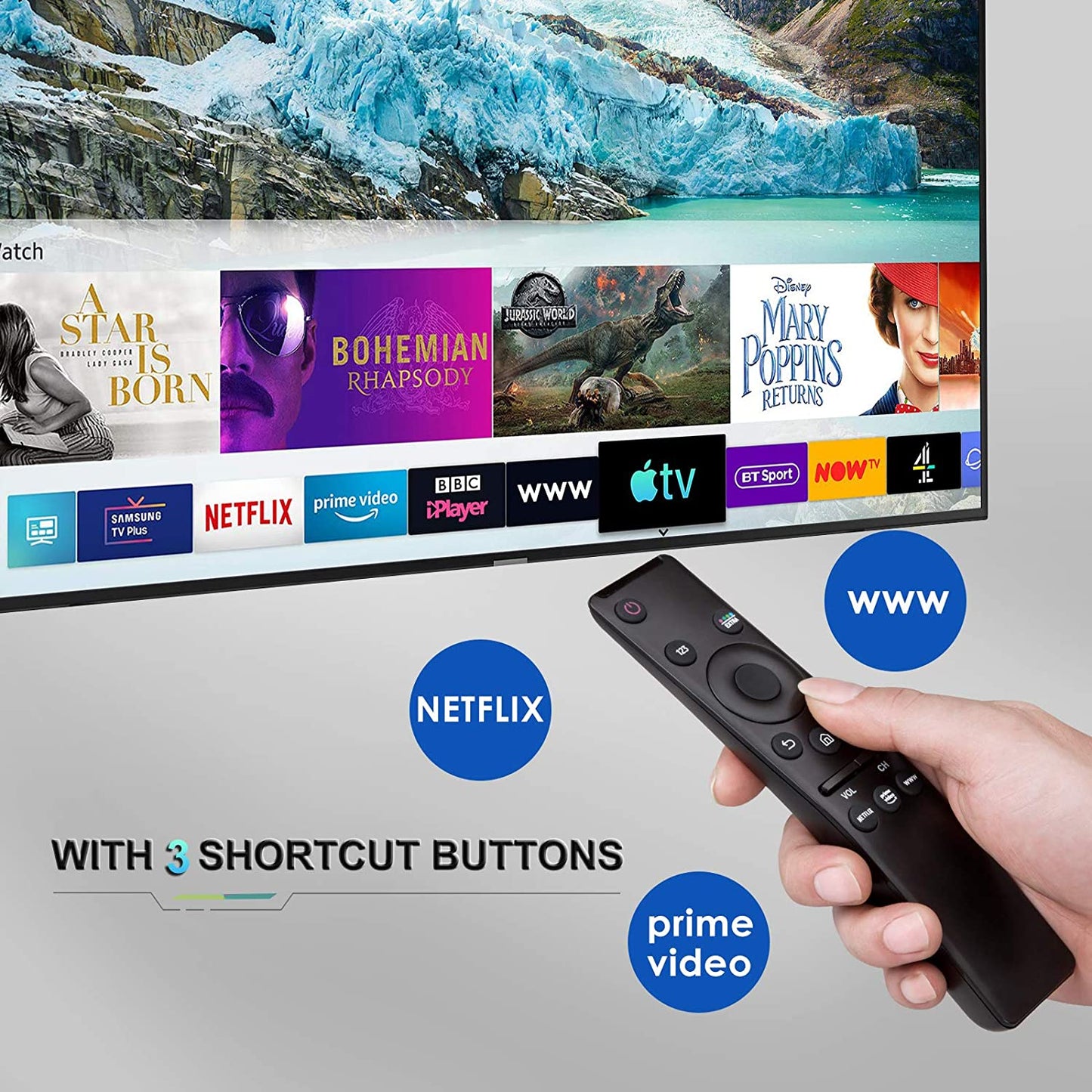 Universal Remote Control for All Samsung TV LED QLED UHD SUHD HDR LCD HDTV 4K - salelink.co.nz