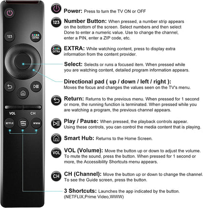Universal Remote Control for All Samsung TV LED QLED UHD SUHD HDR LCD HDTV 4K - salelink.co.nz