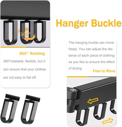 Extended Wall Mounted Foldable Retractable Clothes Drying Rack