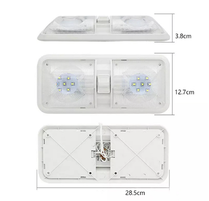 LED 2 Pack RV LED Ceiling Double Dome Light Fixture