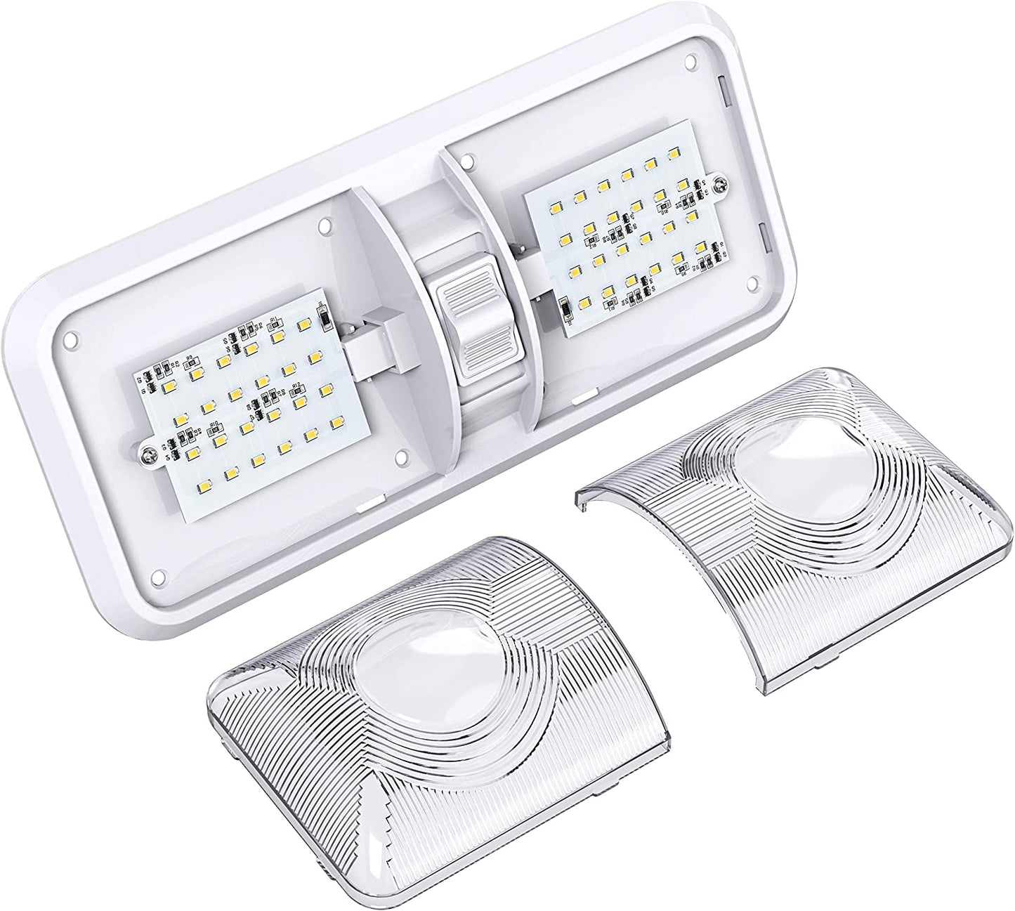 LED 2 Pack RV LED Ceiling Double Dome Light Fixture