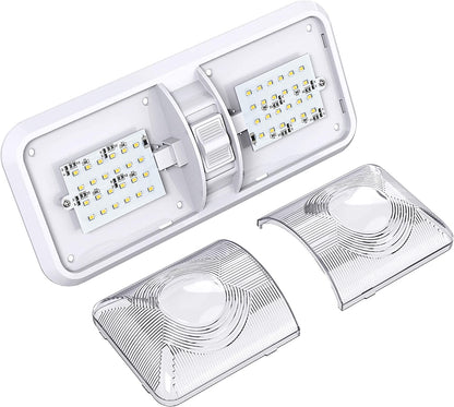 LED 2 Pack RV LED Ceiling Double Dome Light Fixture