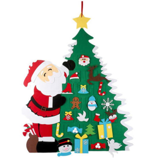DIY Felt Christmas Tree with 21 Pcs Detachable Christmas Ornaments