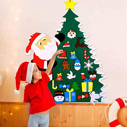 DIY Felt Christmas Tree with 21 Pcs Detachable Christmas Ornaments