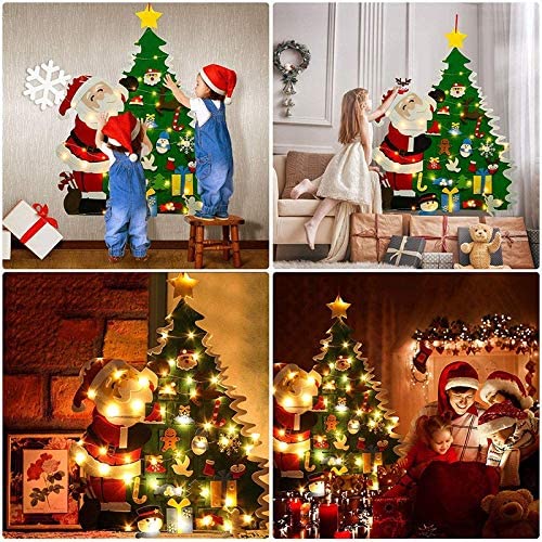DIY Felt Christmas Tree with 21 Pcs Detachable Christmas Ornaments