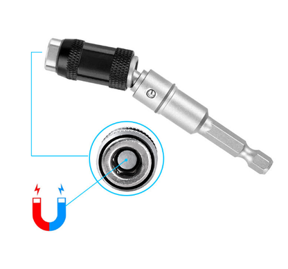 2PCS Magnetic Pivot Drill Bit Holder Steel Impact Pivoting Swivel Screw Drill Bits