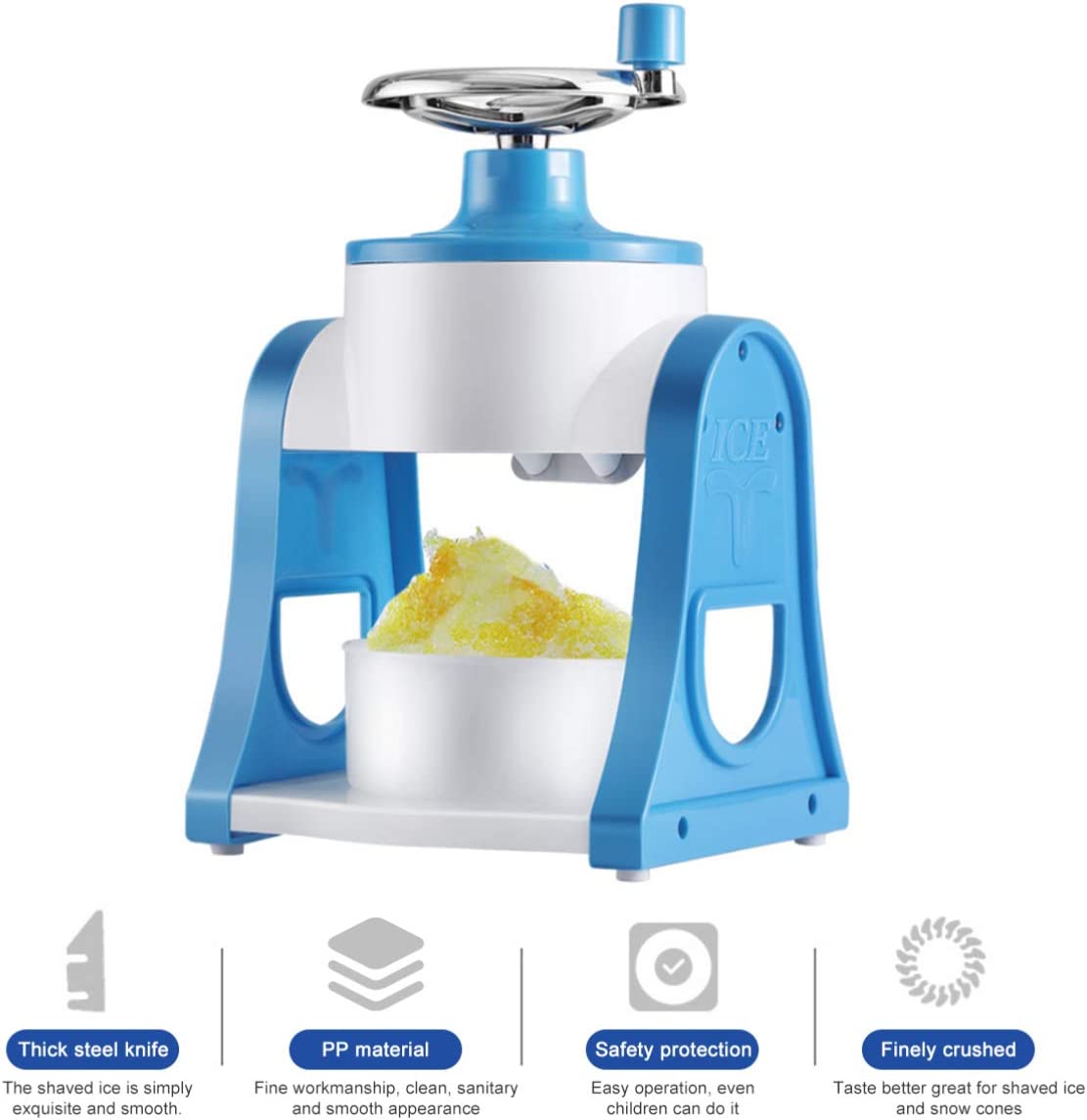 Manual Ice Shaver Crusher Snow Cone Maker Tool