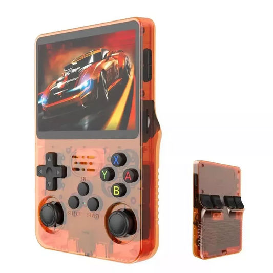 Handheld Game Console with Game Card - Orange Red
