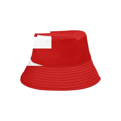 Stylish Men's Tonga Flag Print Bucket Hat - Soft Cotton Twill for Outdoor Comfort