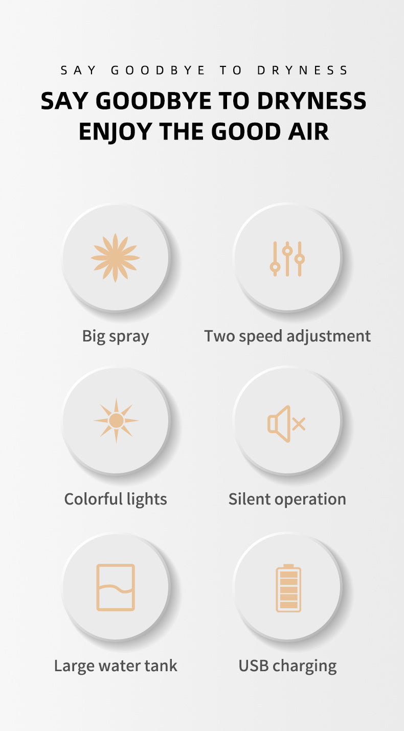 270ml USB Air Humidifier & Aroma Diffuser with LED Night Light