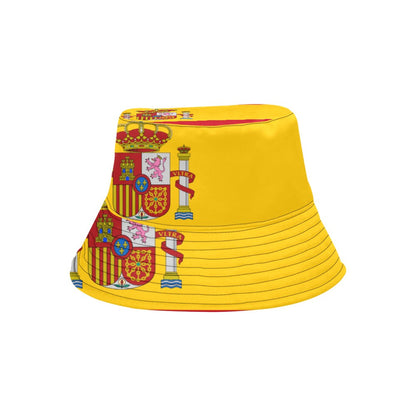 Men's Spain Flag Bucket Hat - Stylish Cotton Twill Summer Hat