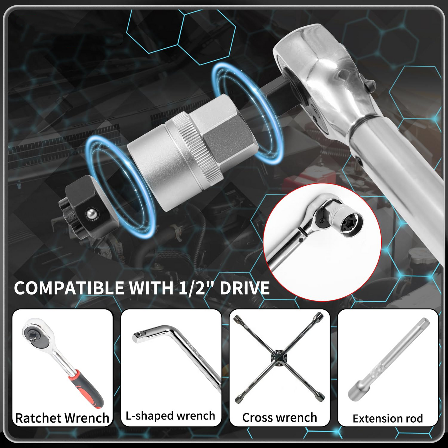 22 Piece Wheel Lock Nut Wrench Set Compatible with Volkswagen (VAG)