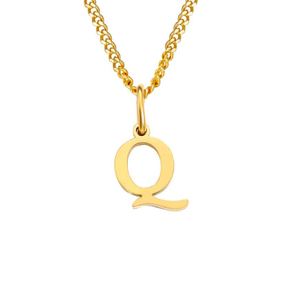 14K Stainless Steel Necklace with 26 Letters