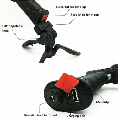 LED Handheld Spotlight Rechargeable Hunting Camping Flashlight
