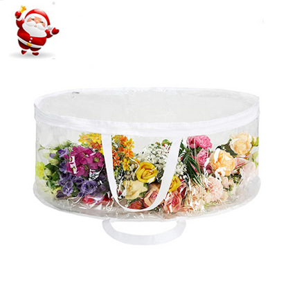 Clear Round Christmas Wreath Storage Bag Packaging Bag 60X20cm