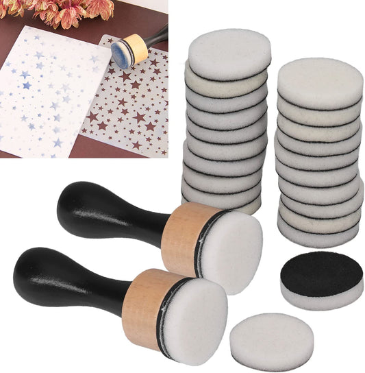 26PCS Ink Paints Mixing Blending Tool Mini Round Foam