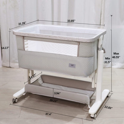 Portable & Adjustable Electric Baby Crib/ Baby Bassinet Bedside Sleeper 2 Rocking Motion With Storage