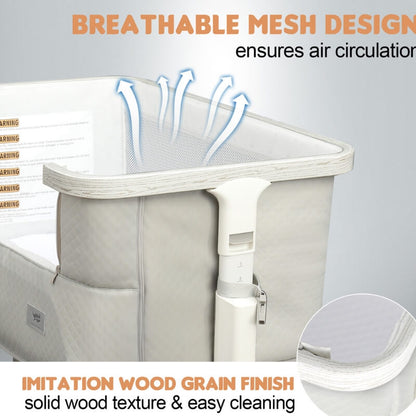 Portable & Adjustable Electric Baby Crib/ Baby Bassinet Bedside Sleeper 2 Rocking Motion With Storage