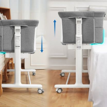 White Portable & Adjustable Electric Baby Crib/ Baby Bassinet Bedside Sleeper 2 Rocking Motion